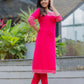 Svarna Cotton Silk Gota Patti A Line Kurta