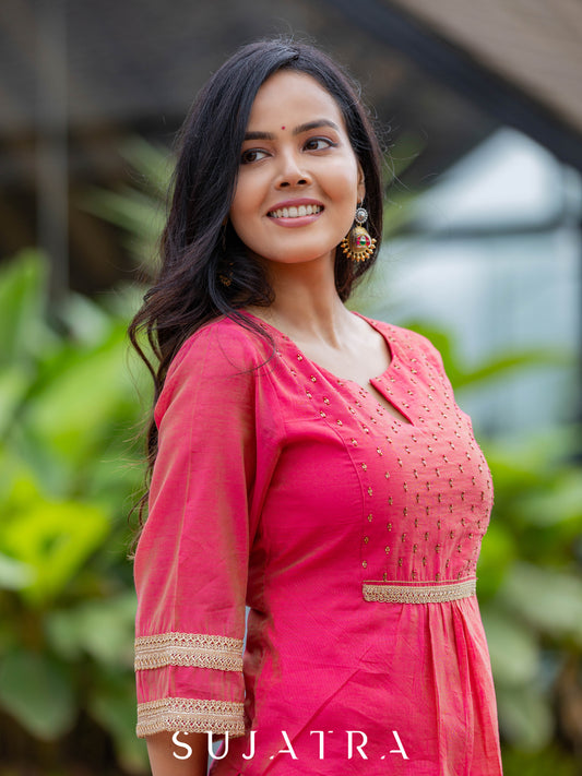 Rooh Hand Embroidered Chanderi Kurta