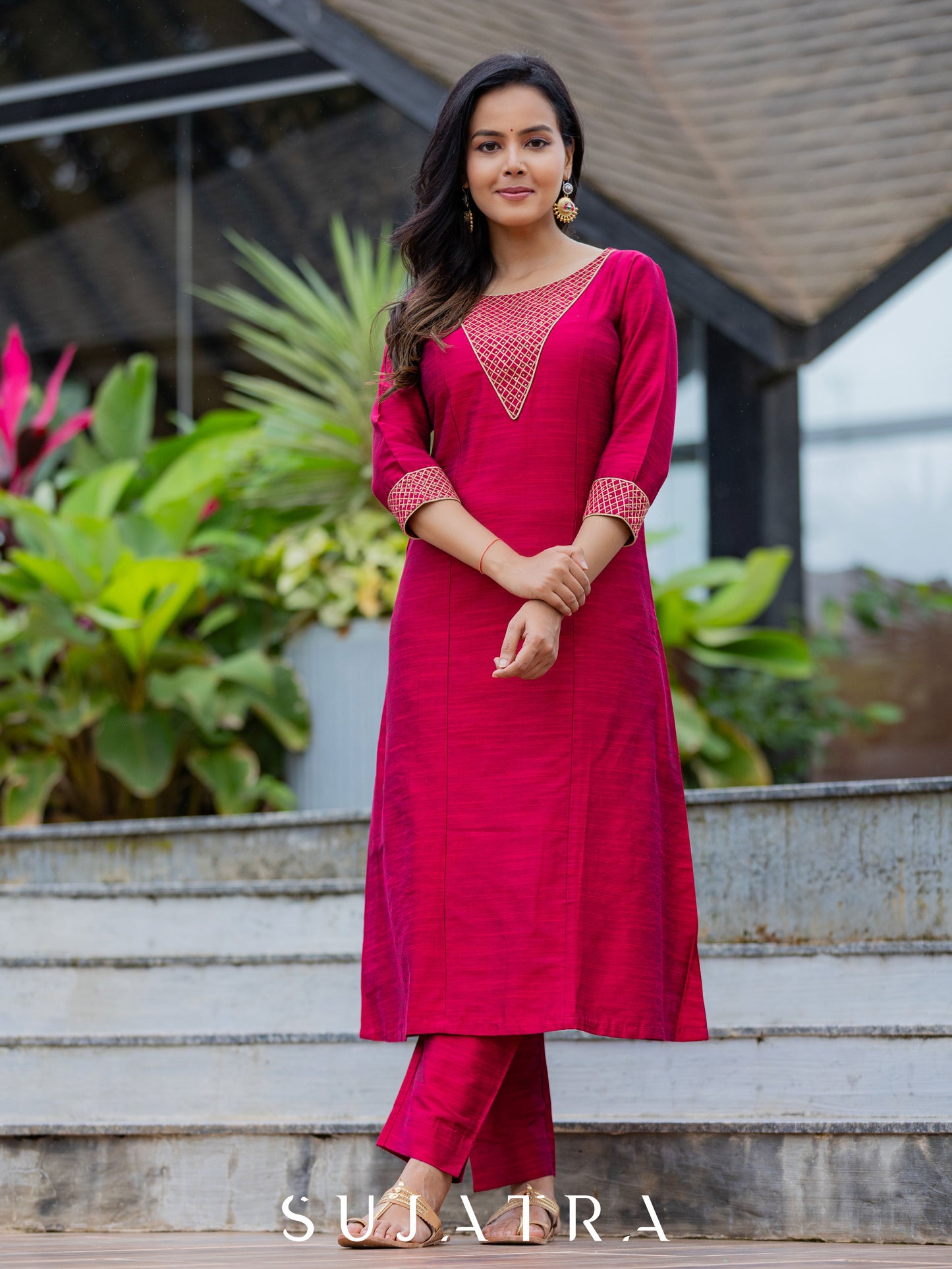 Gulnaar Hand Embroidered Exquisite Cotton Silk Kurta