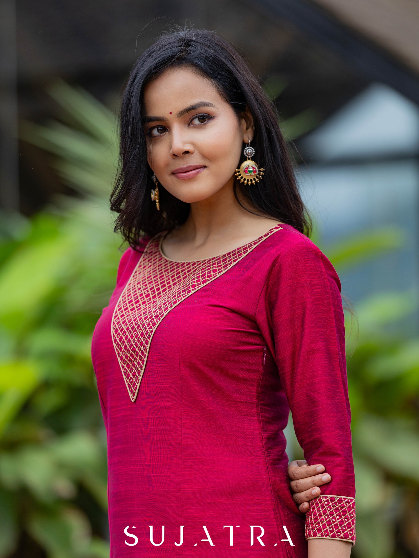 Gulnaar Hand Embroidered Exquisite Cotton Silk Kurta