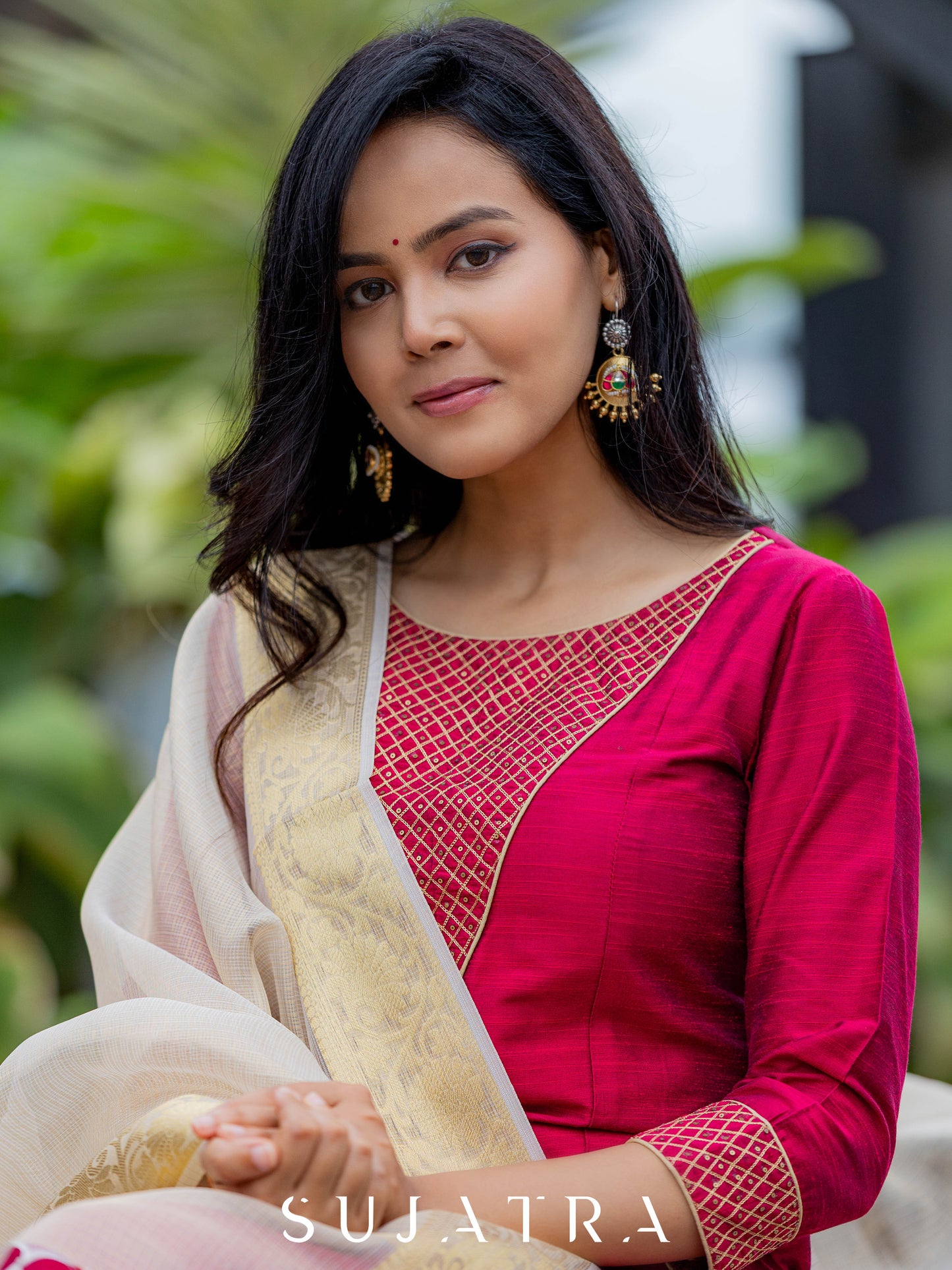 Gulnaar Hand Embroidered Exquisite Cotton Silk Kurta