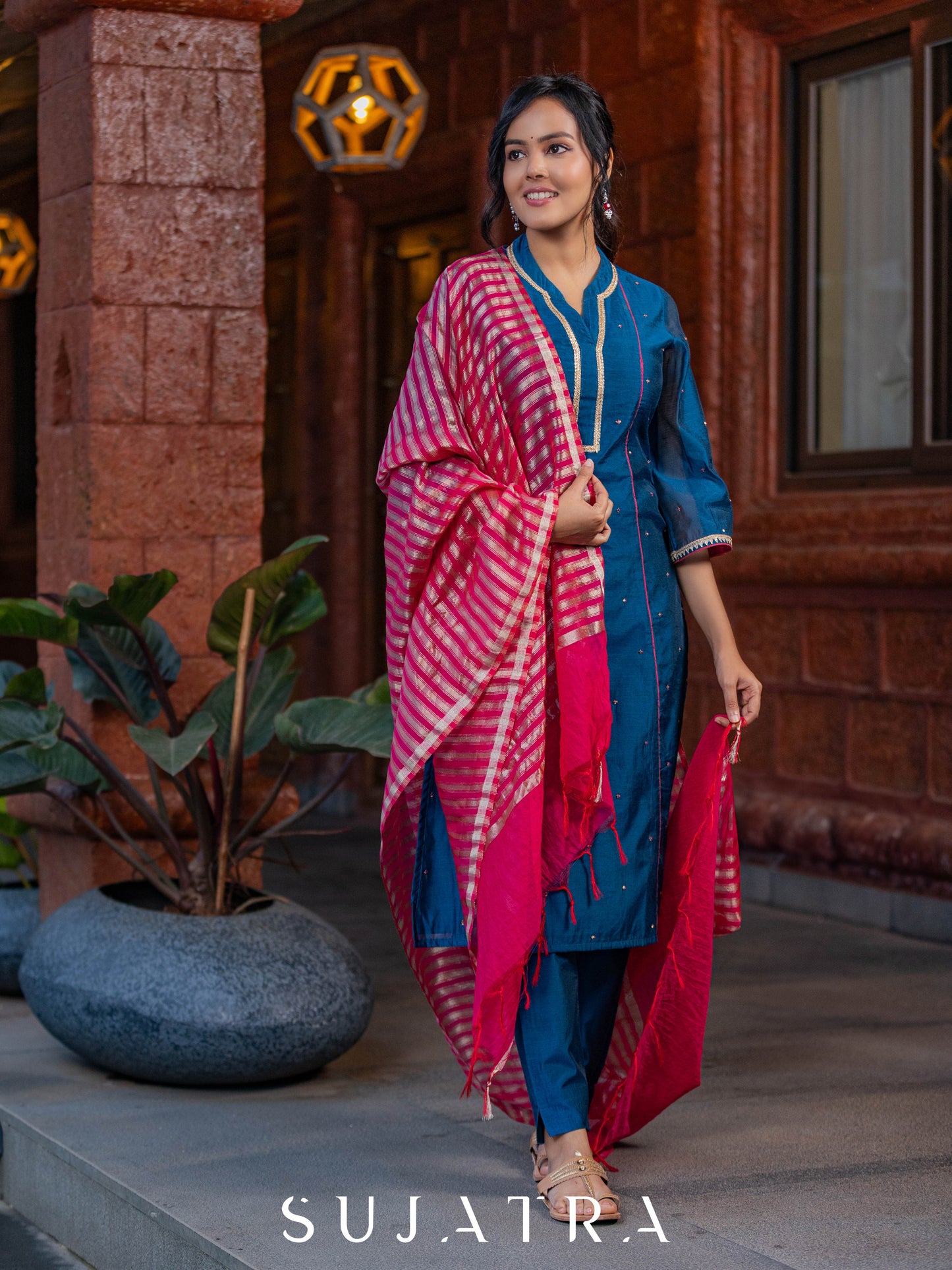 Rangrez Exquisite Hand Embroidered Chanderi Kurta