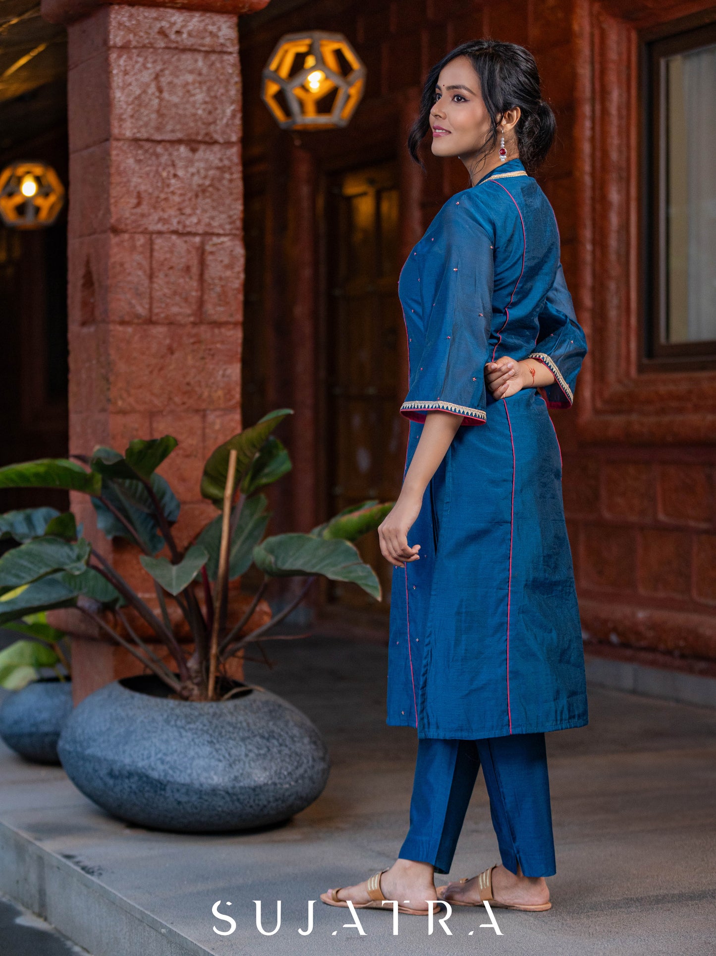 Rangrez Exquisite Hand Embroidered Chanderi Kurta