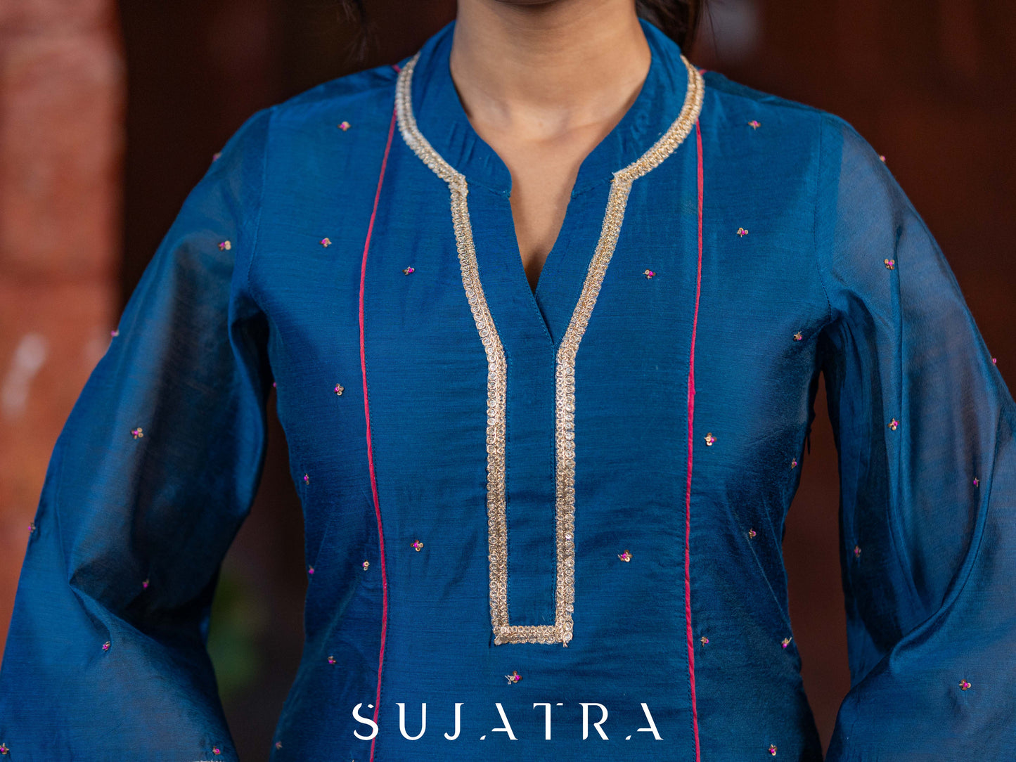 Rangrez Exquisite Hand Embroidered Chanderi Kurta