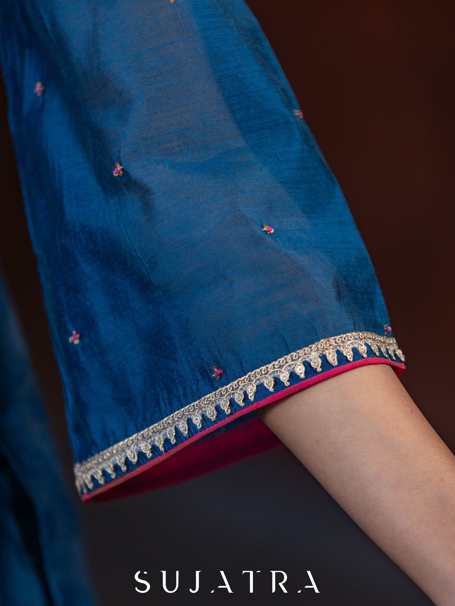 Rangrez Exquisite Hand Embroidered Chanderi Kurta