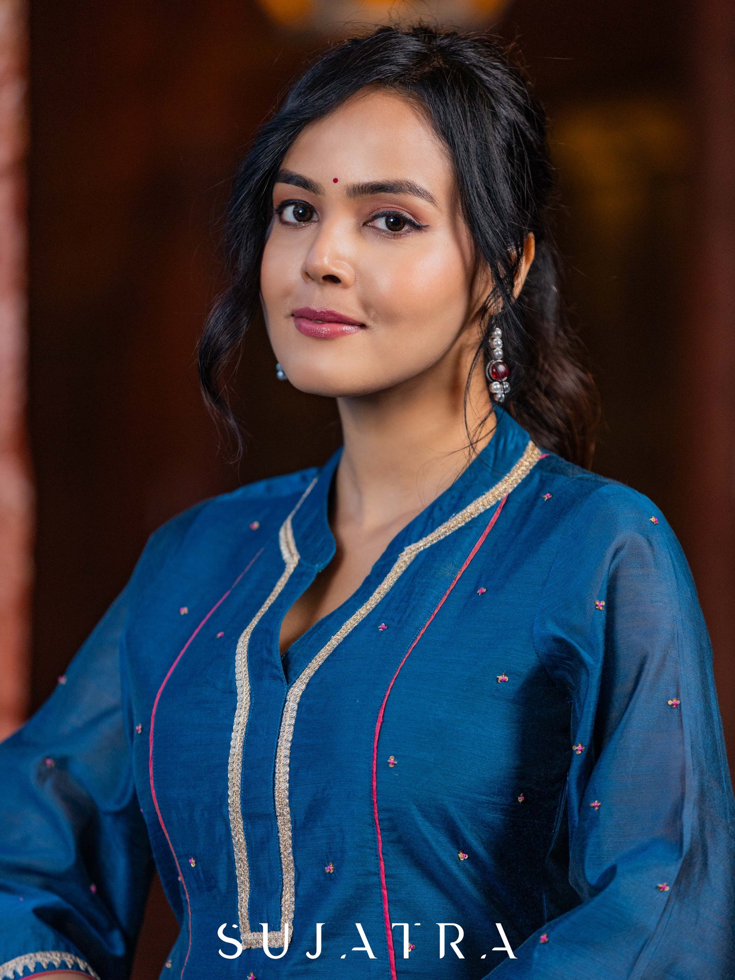 Rangrez Exquisite Hand Embroidered Chanderi Kurta