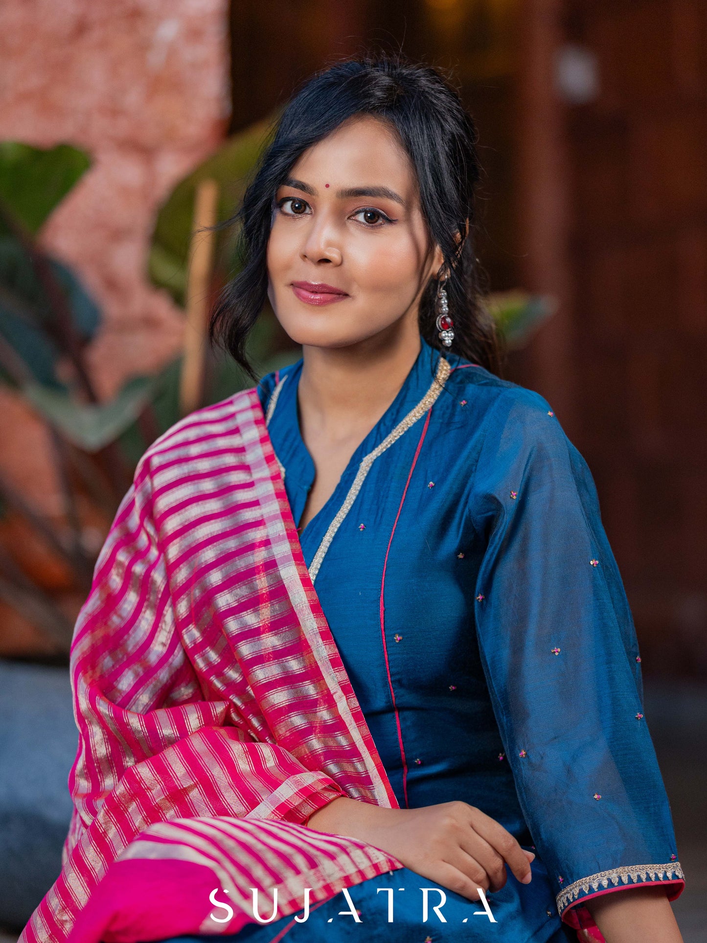 Rangrez Exquisite Hand Embroidered Chanderi Kurta