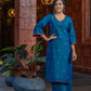 Noor - e - Neel Delicate Hand Embroidered Cotton Silk Kurta