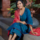 Noor - e - Neel Delicate Hand Embroidered Cotton Silk Kurta