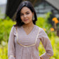Mauve Mélange Chanderi Suit Set with Intricate Hand Embroidery
