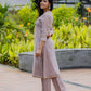 Mauve Mélange Chanderi Suit Set with Intricate Hand Embroidery