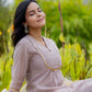 Mauve Mélange Chanderi Suit Set with Intricate Hand Embroidery