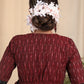 Trendy Cotton Ikat Combination Blouse with a Side Bow