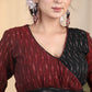 Trendy Cotton Ikat Combination Blouse with a Side Bow