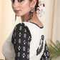 Standout Cotton Slub Blouse With Kantha Print Sleeves and Embroidered Motif On the Backside