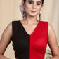 Elegant Half & Half  Slub  Cotton Sleeveless Blouse with Pin Tuck All Over