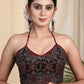 Trendy Cotton Ajrakh Halterneck Blouse