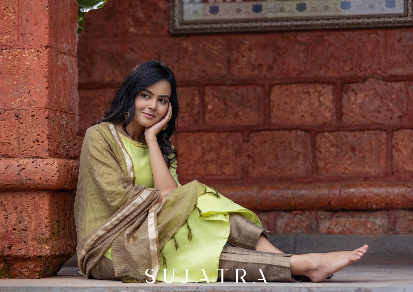 Baagh Delicate Antique Hand Embroidered Chanderi Kurta