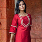 Utsavi Hand Embroidered Cotton Silk Kurta