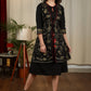 Exclusive warli hand painted layered jacket one piece cotton dress