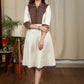 White cotton dress with Ajrakh combination