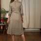 Beige handloom cotton dress with Ajrakh panel
