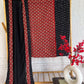Maroon Ajrakh Suit Set wth Black Ikat Bottom and Georgette Dupatta
