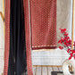 Floral Cotton Printed Red Suit Set with Striped Ajrakh Bottom and Georgette Dupatta