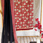 Floral Cotton Suit Set with Striped Ajrakh Bottom and Georgette Dupatta