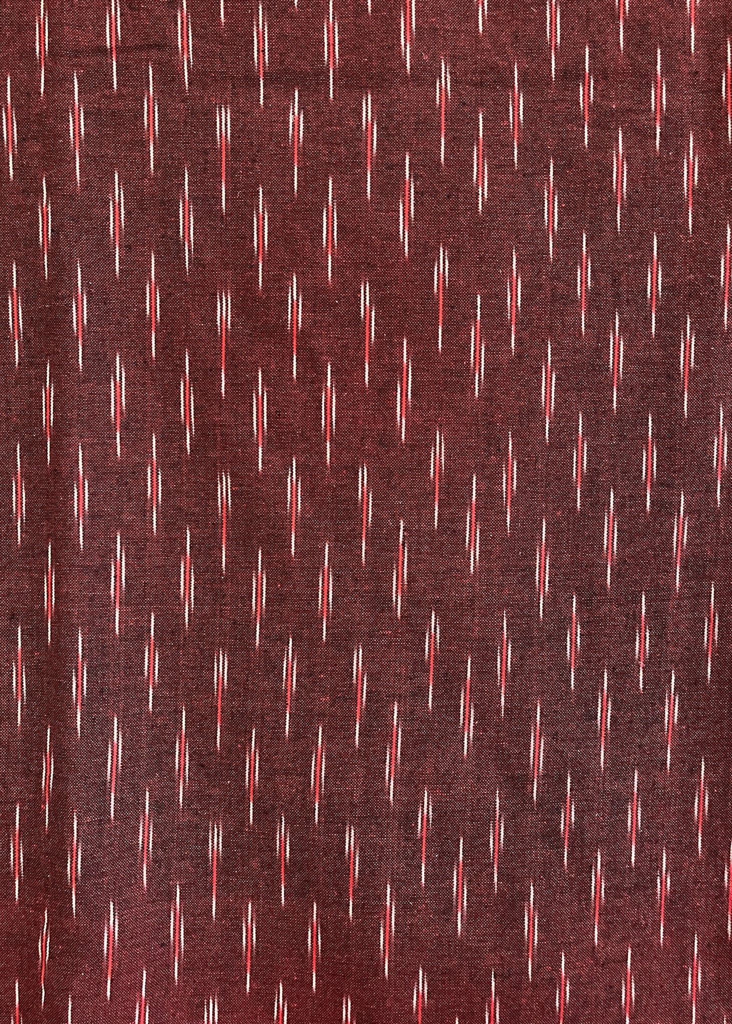 Maroon Ikat Cotton Suit Set with Black Bottom and Chanderi Dupatta