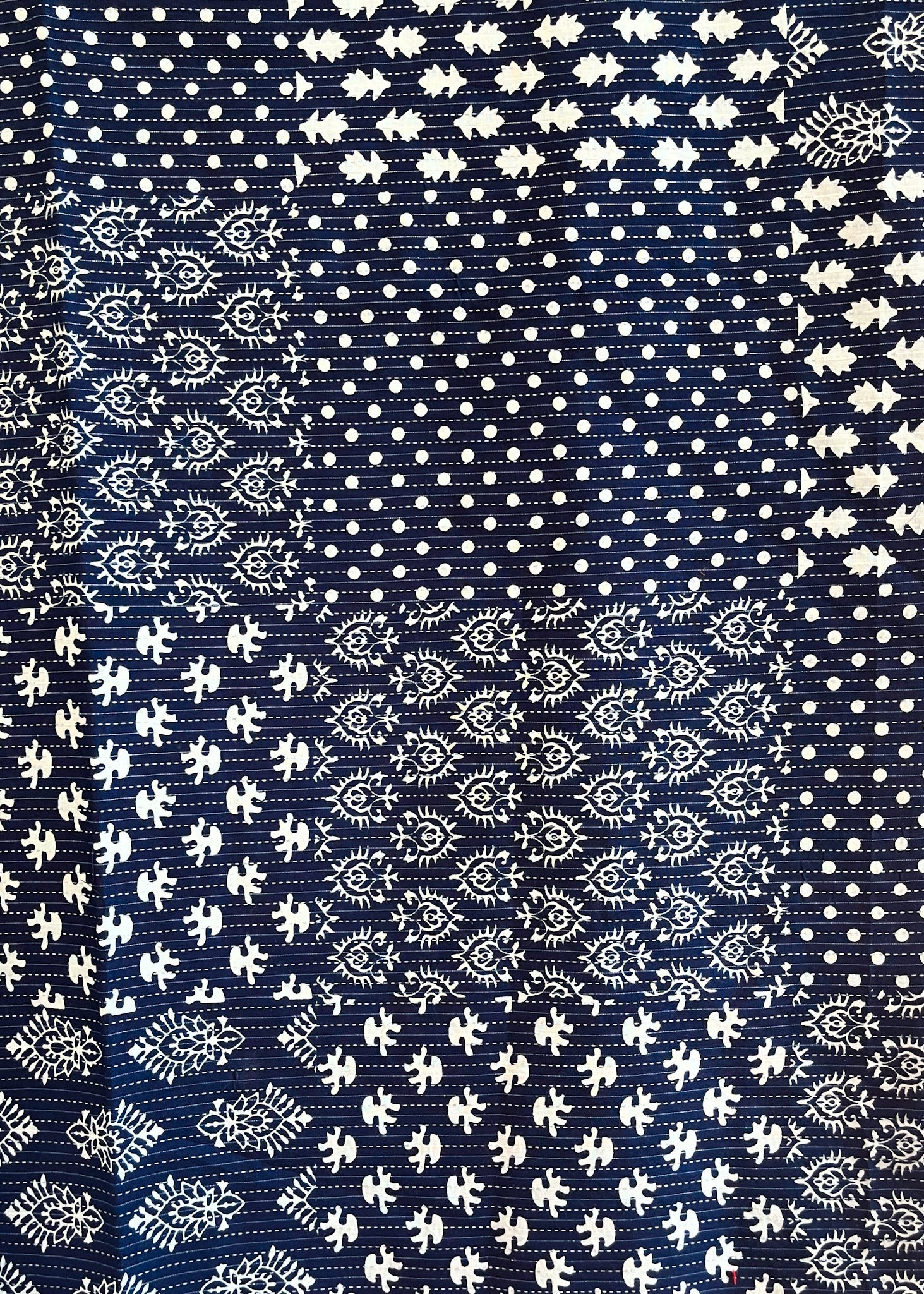 Blue Suit Set with White Cotton Silk Bottom and Georgette Dupatta
