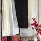 Black Kantha Suit Set with Off-White Bottom and Chanderi Dupatta