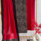 Black Ajrakh Suit Set with Maroon Bottom and Georgette Dupatta
