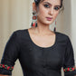 Black Cotton Silk Blouse with Exclusive Hand  Bead Embroidery Work on Back and Sleeves