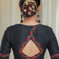 Black Cotton Silk Blouse with Exclusive Hand  Bead Embroidery Work on Back and Sleeves