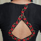 Black Cotton Silk Blouse with Exclusive Hand  Bead Embroidery Work on Back and Sleeves