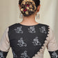Beige Handloom Cotton Blouse With Hand Painted Motifs at the Back and sleeves and potli work
