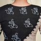 Beige Handloom Cotton Blouse With Hand Painted Motifs at the Back and sleeves and potli work