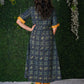 Indigo Blue Kurta with Mustard Detailing