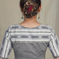 Grey Handloom Cotton Blouse with Ikat Combination