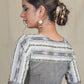 Grey Handloom Cotton Blouse with Ikat Combination