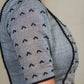 Grey Cotton Handloom Blouse with  Embroidery work all over and pom pom lace . Lining Given