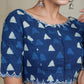 Cotton Indigo Blouse With Scalloped Neck, Sleeves and Hem