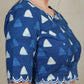 Cotton Indigo Blouse With Scalloped Neck, Sleeves and Hem