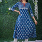Indigo  Mix & Match Pattern kurta with mirror Hand Embroidery