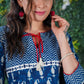 Indigo  Mix & Match Pattern kurta with mirror Hand Embroidery