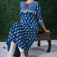 Indigo  Mix & Match Pattern kurta with mirror Hand Embroidery