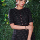 Black Ikat Assyemtric Front kurta
