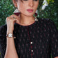 Black Ikat Assyemtric Front kurta
