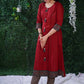 Simple Elegant Maroon Cotton kurta with Ajrak Border